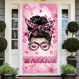 breast cancer awareness door cover breast cancer awareness porch sign banner pink ribbon breast cancer awareness decorations and supplies for home