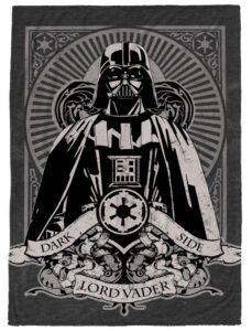 star wars gothic darth vader plush throw blanket - measures 50 x 70 inches, super soft lightweight fleece bedding