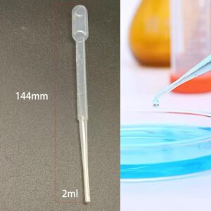 Pack of 100 2ML Disposable Pipettes Plastic Pipette Droppers for Scientific Experiments, Essential Oil Mixing, Oils, Resins, Crafts, Fish Poop Cleaning Pipettes and More