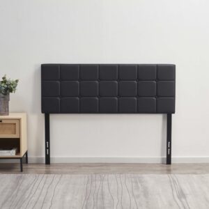 Hearth & Harbor Bed Headboard Queen Size, Button Tufted Queen Headboard Only, Upholstered Headboards Queen, Wall Mounted, Adjustable Height 34”-42”, Modern Queen Size Headboard, Black