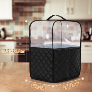 LUXJA Transparent Top Dust Cover Compatible with Ninja CREAMi NC501, NC301, NC299AMZ, Ice Cream Maker Dust Cover Compatible for Ninja Ice Cream Maker Machine with Accessories Pockets, Black