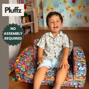 Pluffz Toddler Couch: Comfy Kids Sofa Chair for Indoor, Convertible Chair Sofa for Kids, Perfect Toddler Lounge Chair for Little Ones