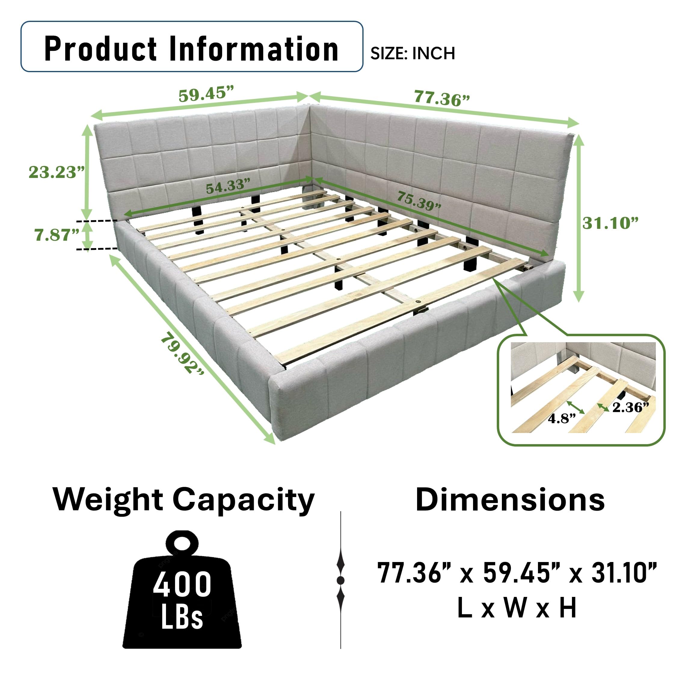 UOCFYK Full Size Upholstered Daybed with Backrest & Armrest,Upholstered Velvet Sofa Bed Frame w/Wood Slat Support & No Box Spring Needed & Easy Assembly for Bedroom,Guest Room, Beige