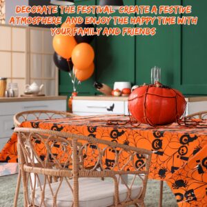 Shellwei 4 Pcs Plastic Tablecloth For Halloween Christmas Thanksgiving Day Tablecloth 54" x 108" Waterproof Table Cover Disposable Banquet Table Cloth for Indoor Outside Home Party (Halloween)