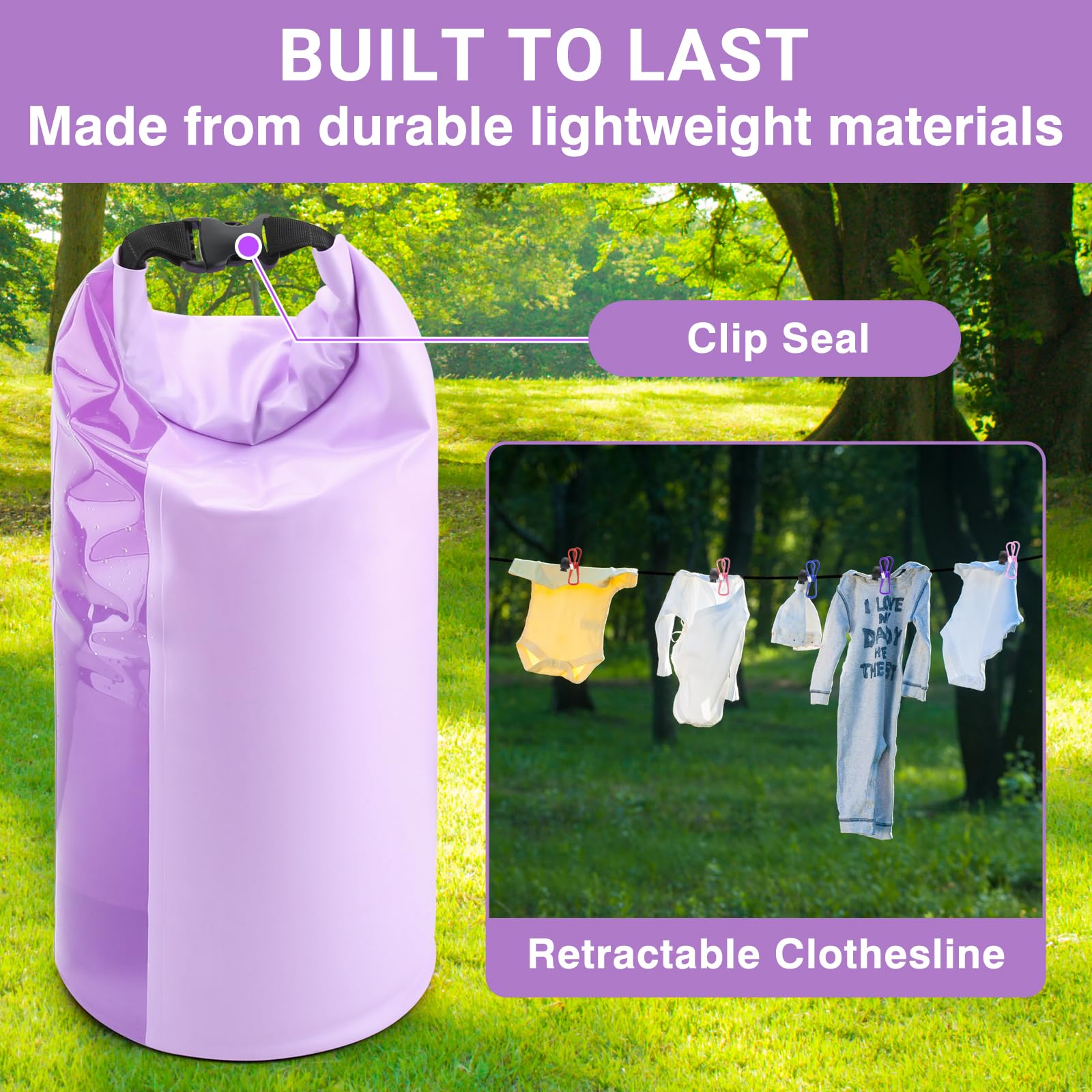 Travel Washing Machine & Retractable Clothesline - Hand Washing Machine & Portable Clothes Washer - Durable Travel Laundry Wash Bag & Camping Washing Machine - Portable Manual Clothes Washer