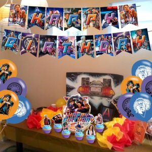 Back Future Birthday Party Decoration,Back Future Include Future Theme Birthday Banner, Cake Topper, Latex Balloons for Fans Birthday Party Supplies