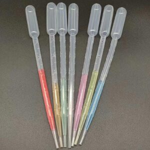 pack of 100 5ml disposable pipettes plastic pipette droppers for transferring liquids, oils, resins, crafts, essential oil mixing, fish tank cleaning, student scientific research activities, etc.