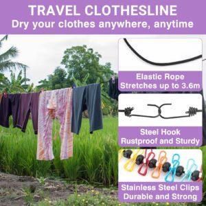 Travel Washing Machine & Retractable Clothesline - Hand Washing Machine & Portable Clothes Washer - Durable Travel Laundry Wash Bag & Camping Washing Machine - Portable Manual Clothes Washer