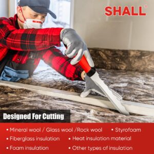 SHALL Insulation Knife, 11" Stainless Steel Blade Insulation Cutter, Dual-sided Serrated Sharp Duct Knife Tool with Sheath for Cutting Heat Material Foam/Rockwool/Styrofoam - Sod Cutter Garden Knife