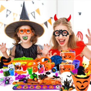 PURPERCAT 253 Pcs Halloween Party Favors Bulk Prizes Box Toys Assortment Trick or Treat Goodie Bag Fillers Pumpkin Bat Glasses Spider Web Halloween Favors for Kids Classroom Prize Classroom Rewards