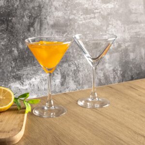 YANGNAY Martini Glasses Set of 7, 6 oz Reusable Cocktail Glasses with Stem, Perfect for Parties Margarita, Gimlet, Cosmopolitan, Dishwasher Safe