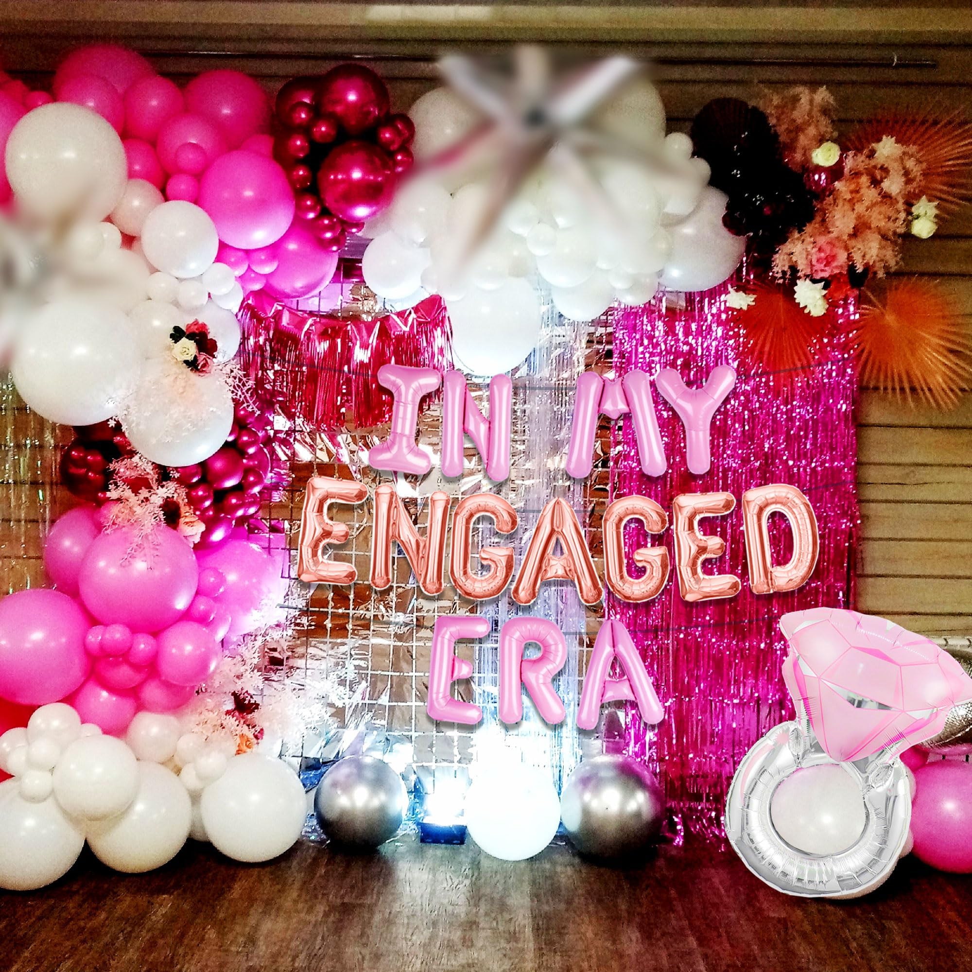 JeVenis In My Engaged Era Banner Balloons Bachelorette Party Decoration Bridal Shower Supplies Engagement Decoration pink bachelorette party decorations