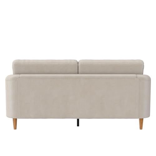 Mr. Kate Moon 73.5" Upholstered Sofa with Curved Back, Ivory Velvet