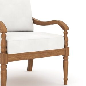 New Classic Furniture Savannah Wood Club Chairs in Natural/White Linen (Set of 2)