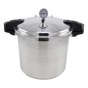 NESCO 24 Quart Manual Pressure Canner, Pressure Cooker, with pressure guage, locking lid, and removing canning rack