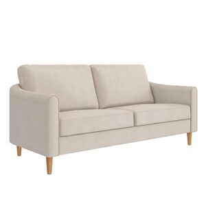 mr. kate moon 73.5" upholstered sofa with curved back, ivory velvet