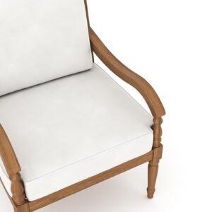 New Classic Furniture Savannah Wood Club Chairs in Natural/White Linen (Set of 2)