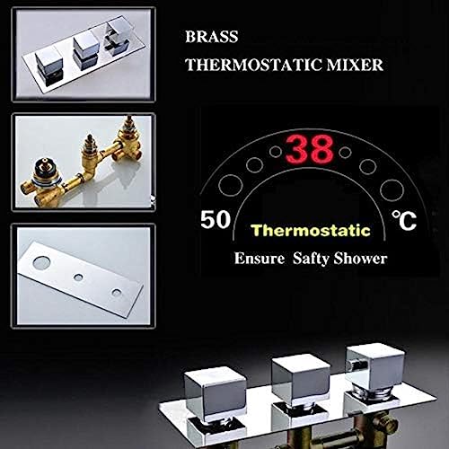 Bathroom Thermostatic Faucet Chrome LED Rain Shower Bath Faucet Bathtub Shower Mixer Tap Bathroom Shower Faucets