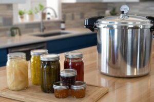 nesco 24 quart manual pressure canner, pressure cooker, with pressure guage, locking lid, and removing canning rack