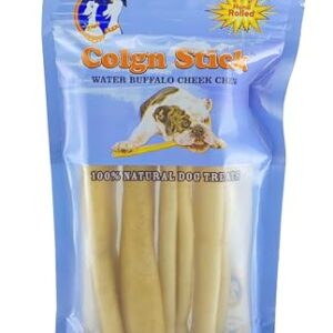 QT Dog Water Buffalo Collagen Stick 6" (4 Pc) - All Natural Long Lasting Dog Chews, Single Ingredient, Protein-Packed, Gluten & Grain Free, Odor-Free Dental Chews, Ideal for All Breed Sizes - Pouch