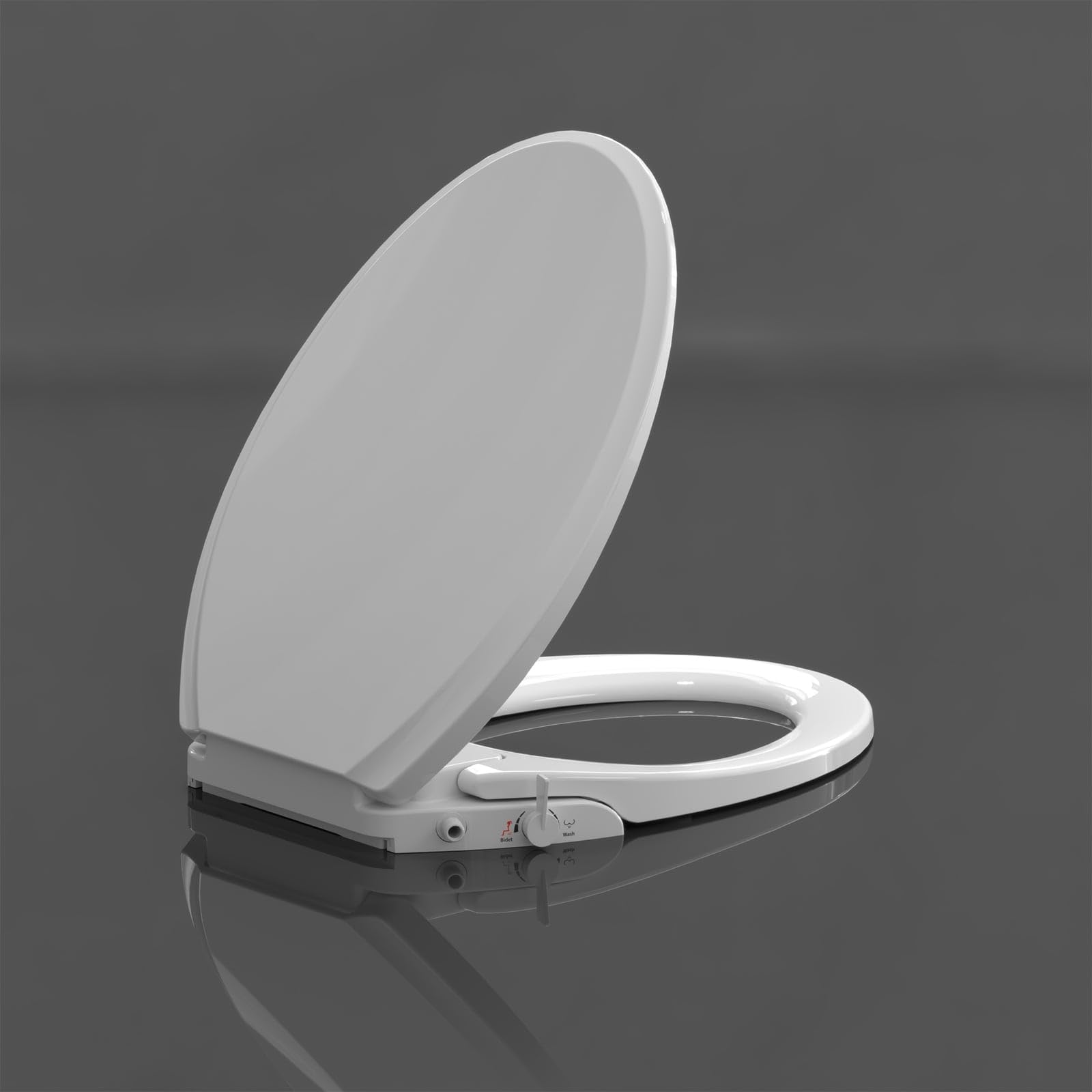 Bidet Toilet Seat Elongated Seats Non-electric Self Cleaning Dual Mode Nozzles Quiet-close Easy Installation White Plastic Includes Hardware