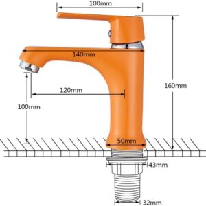 Bath Basin Brass Faucet Cold And Hot Water Taps Orange Bathroom Mixer