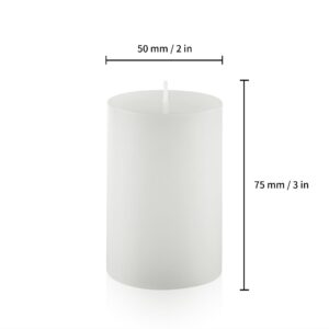 Housecret 25 Pack 2" W x 3" H White Pillar Candles Bulk, Hand Poured Wax Candle Ideal Gifts for Weddings Birthdays Christmas Holidays Party