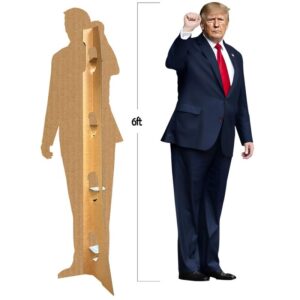 6 feet Donald Trump Stand Up | Cardboard Cutout | Life Size Standee | Picture Poster Photo Print | Fist to Fight