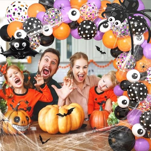 154PCS Halloween Balloon Arch Kit,Party Balloons Decorations,Halloween Backdrophouse of Party Balloons,for Halloween Party Balloons Decorations (PAIDUI-A)