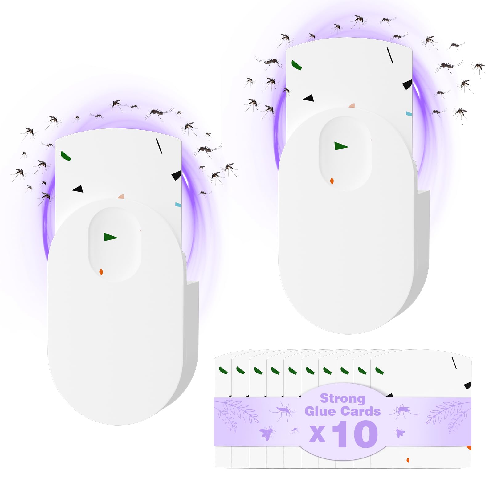 Fly Traps Indoor for Home, Plug-in Bug Fly Catcher Indoor - 2pcs, Bug Light Indoor with Sticky Trap for Capture Flies Fruit Flies Moths Gnats and Other Flying lnsects 400Sg Ft of Protection