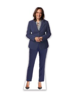 kamala harris blue suit cardboard standup - life size (blue) - made in usa