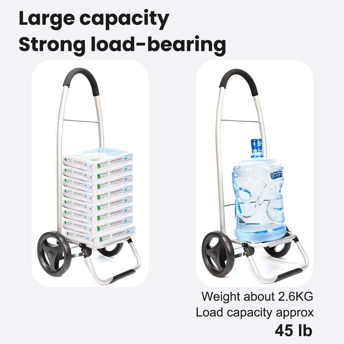 Foldable Shopping Cart,Shopping Cart for Groceries w/Removable Wheels & Bag,Rolling Personal Handtruck Standard #Tower