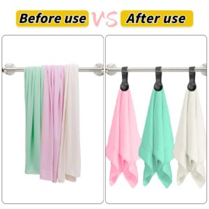 3 Pack Leather Towel Clips for Kitchen, Magnetic Hand Towel Clips Towel Holder with Magnet, Simple and Covenient Kitchen Bathroom Towel Storage Accessories