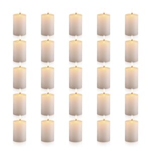 housecret 25 pack 2" w x 3" h white pillar candles bulk, hand poured wax candle ideal gifts for weddings birthdays christmas holidays party