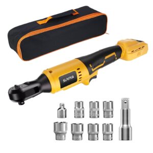 3/8" cordless ratchet wrench compatible with dewalt 20v max battery, 74ft-lbs brushless motor power ratchet wrench with 1/4" adapter, power electric ratchet drive (tool only)