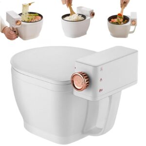 funny rice cooker non-stick multi cooker toilet-shaped electric cooking pot for stir fry, steak, noodles, soup portable hot pot for dorm, office, travel,toilet crock pot