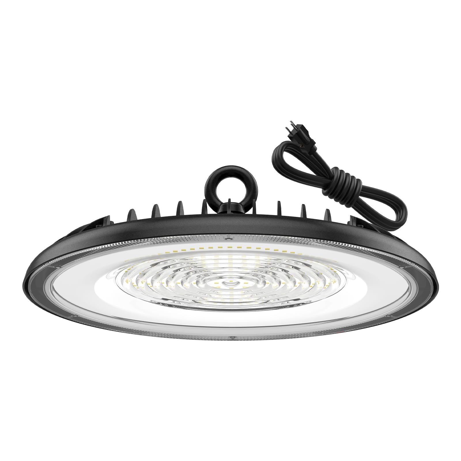 Glitgate LED High Bay Light 200W, 28000LM 5000K UFO High Bay LED Light with US Plug, Hanging Hook, IP65 Waterproof High Bay Light for Barn, Warehouse, Factory ETL Listed