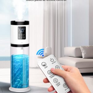 Humidifiers for Bedroom Large Room, 8L Large Capacity Cool Mist Humidifier, Air Humidifiers for Home, Smart Humidity Setting, Easy Top Fill, Sleep Mode, Essential Oil Box & Ambient Light, Auto Shutoff