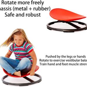 Generic Kids Sensory Swivel Chair, Autism Sensory Spinning Chair for Big Kids Sensory, Sensory Toy Chair, Training Body Coordination Wobble Chair for Kids Sit and Spin Relief of Motion Sickness (red)