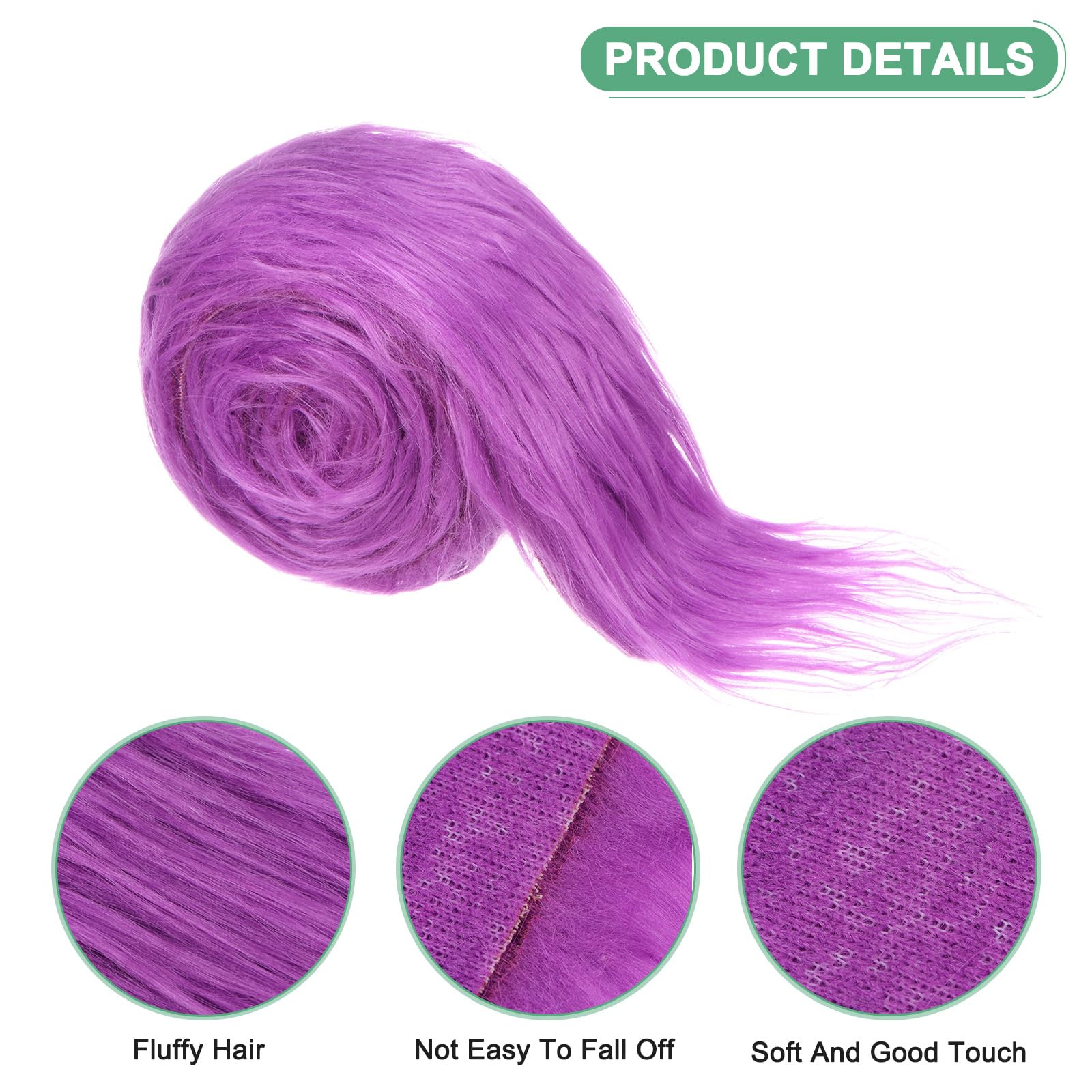 M METERXITY Faux Fur Fabric Precut Strips, 59x2 Inch Plush Faux Fur Fabric Square Fluffy Fuzzy Craft Fur for DIY Crafts/Christmas/Halloween Gnome Beard/Cosplay [Purple]