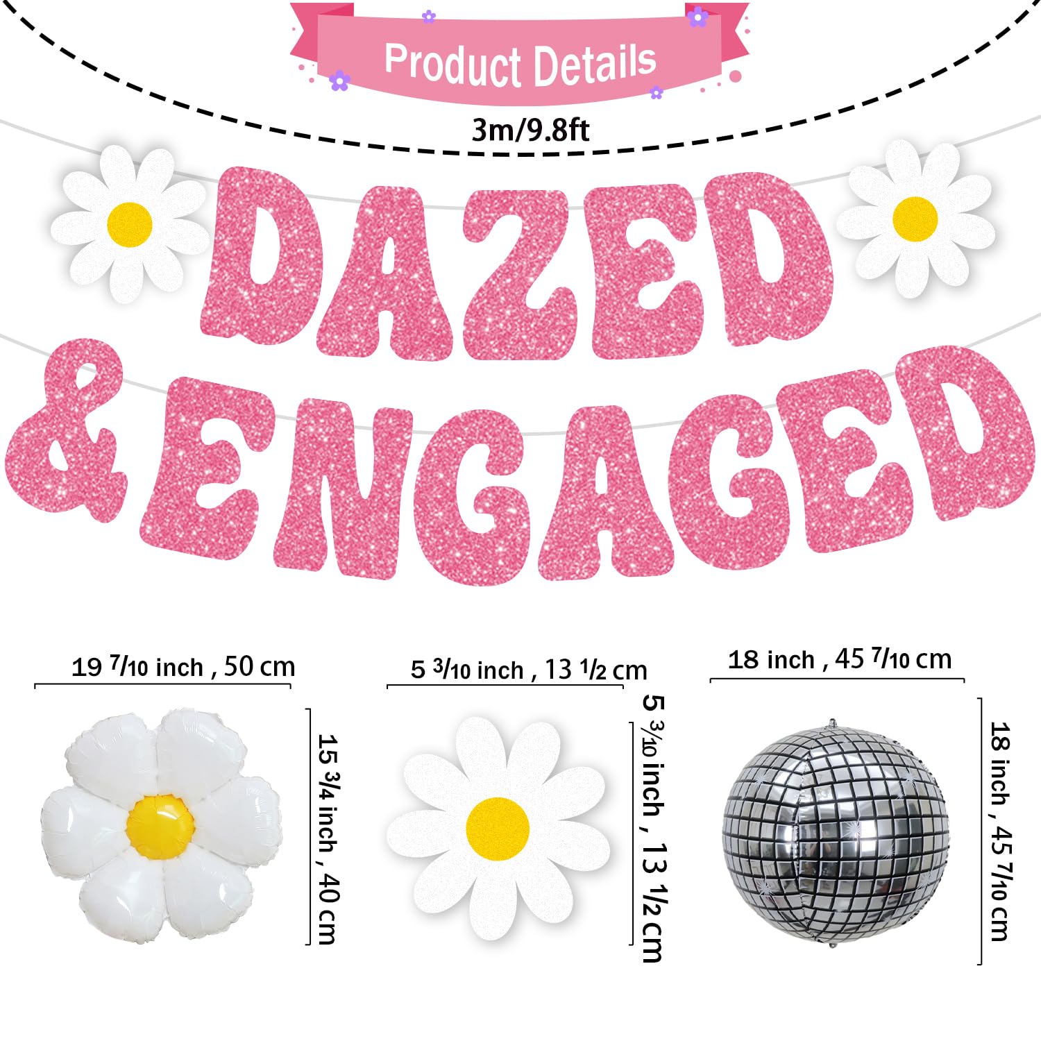 Dazed and Engaged Bachelorette, 86 Pcs Dazed and Engaged Decorations, Bachelorette Party Decorations Wedding Bridal Shower Party