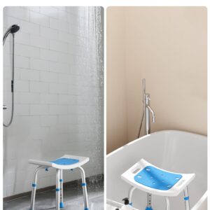 HOMLAND Shower Chair for Inside Shower, FSA/HSA Eligible 400 lbs Adjustable Shower Stool with Suction Feet, Shower Seat for Inside Tub Bathroom Bench Bath Chair for Elderly and Disabled