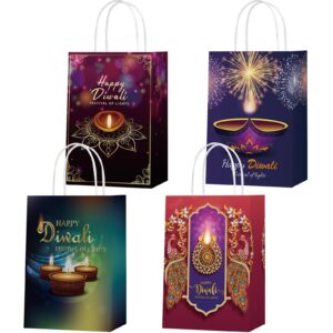 16 pack diwali party favor bags festival of lights goodie gift bags diwali theme treat bags candy bags for diwali party indian celebration supplies decoration