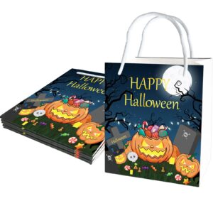 olivbin 6 halloween trick or treat bags without candy, halloween tote bag, halloween paper gift bags with handles, used for gift packaging, food bags, snacks, halloween party supplies.