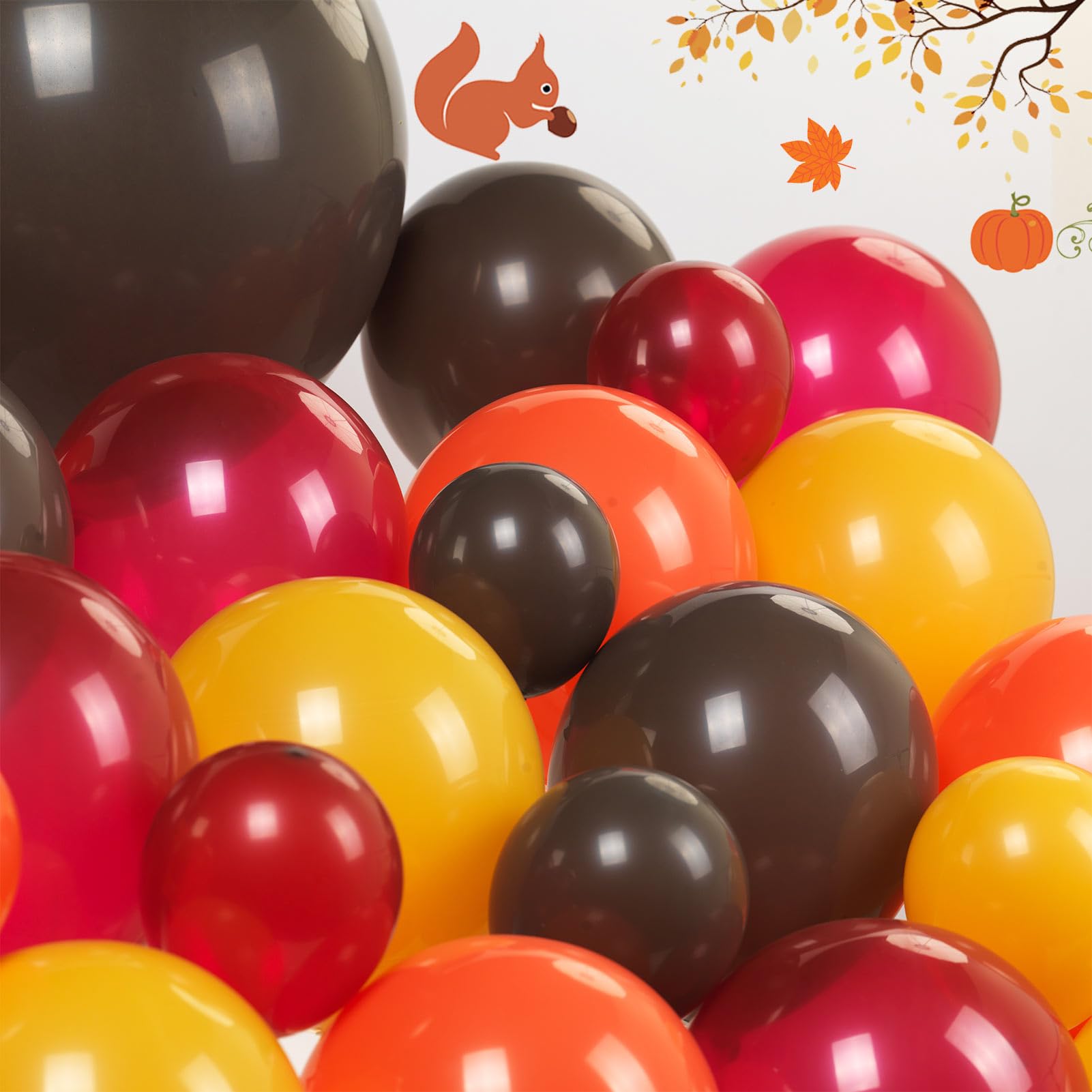 Fall thanksgiving day Garland Arch Kit 140 Pcs Retro burnt orange brown red yellow Balloon for Fall in love Bridal Shower autumn pumpkin theme Baby Shower Thanksgiving Day decorations