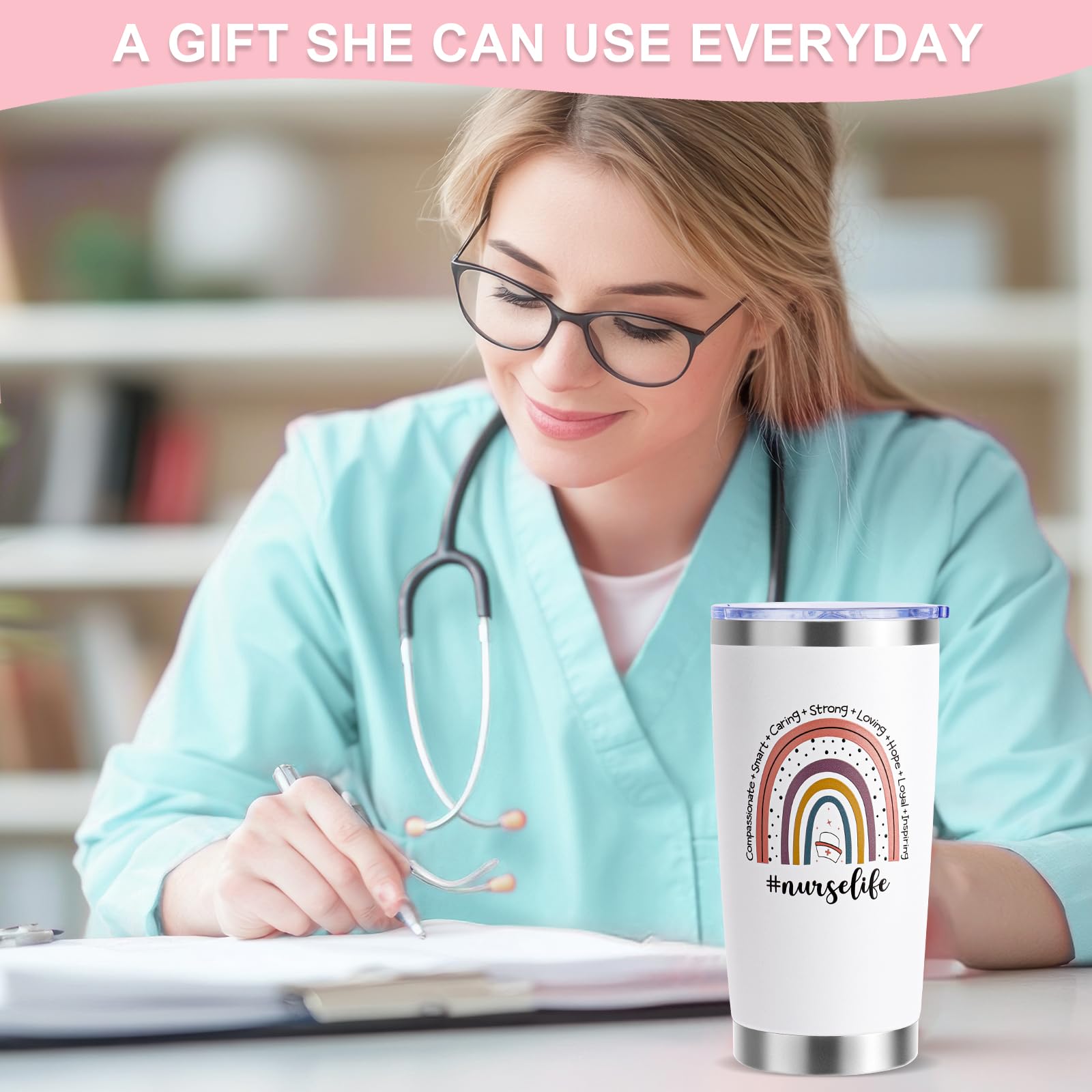 HZGYOUR Nurse Gifts for Women, Nurses Week Gifts, Nurse Appreciation Gifts, Nurse Graduation, Birthday, Christmas Gifts, Nurse Practitioner RN/LPN/Gift,20 oz Tumbler Set for Nurses