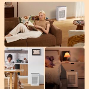 Trucozie Air Purifier for Home Large Room Bedroom Up to 1937 Ft² in 1 Hr With Double-sided Air Inlet, Air Quality and Light Sensors, HEPA Sleep Mode for Allergies, Dust, Pollen, Pet Hair, White