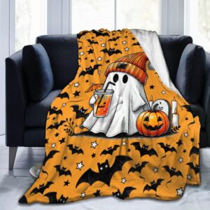 Halloween Blanket for Boys Girls, Haunted Halloween Themed Design Printed Throw Blankets for Kids Lap, Chair Sofa, Warm Soft Cozy Blanket, 40"x 50"