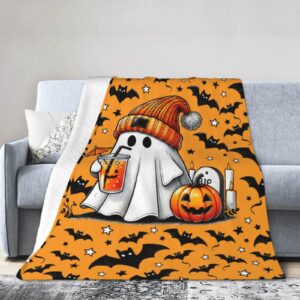 Halloween Blanket for Boys Girls, Haunted Halloween Themed Design Printed Throw Blankets for Kids Lap, Chair Sofa, Warm Soft Cozy Blanket, 40"x 50"