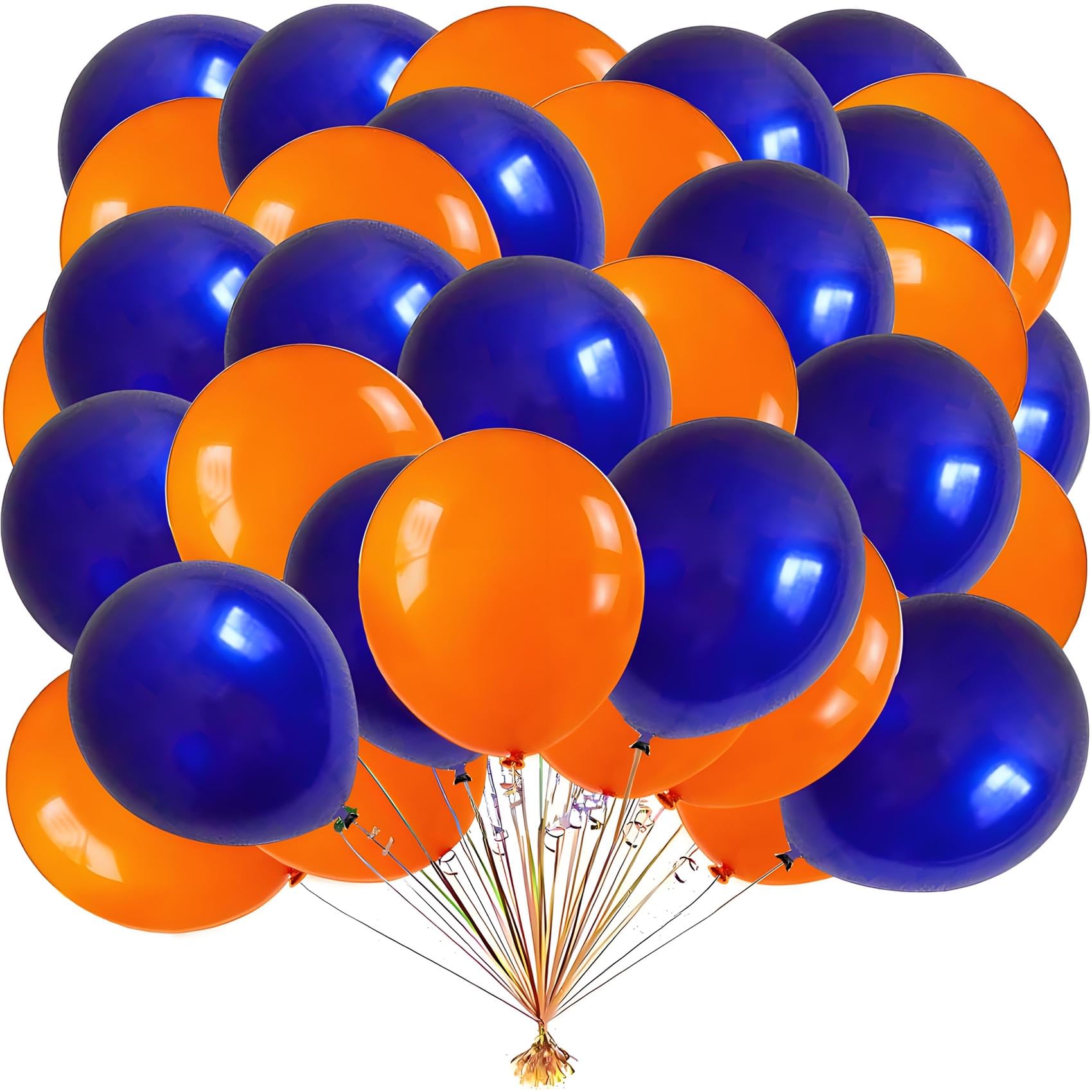 Orange and Blue Balloons for Graduation Baby Shower Wedding Birthday Family Parties Decoration,80Pcs 12inch